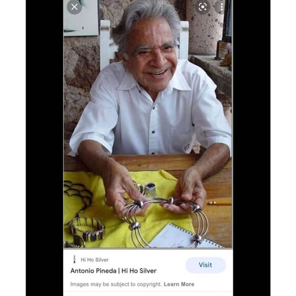 1950 Artisan silver belt buckle archer Antonio Pineda Mexican artist - Picture 3 of 9